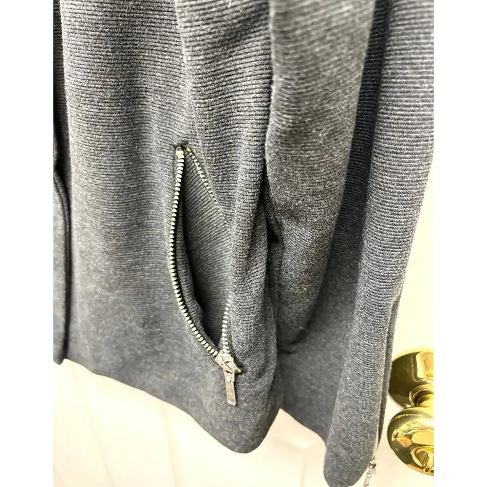 Roz & Ali Jacket Women’s 2X Charcoal Moto Ponte Knit Zipper Plus Size